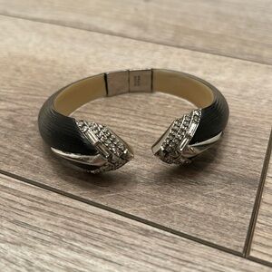 Alexis Bittar bangle bracelet smoky lucite sparkle